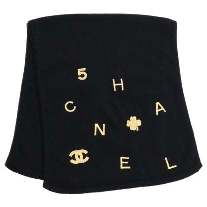 CHANEL シャネル 【美品】クローバー ココマーク刺繍 カシミヤ マフラー