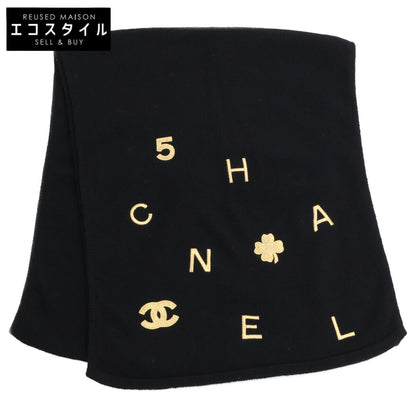CHANEL シャネル 【美品】クローバー ココマーク刺繍 カシミヤ マフラー