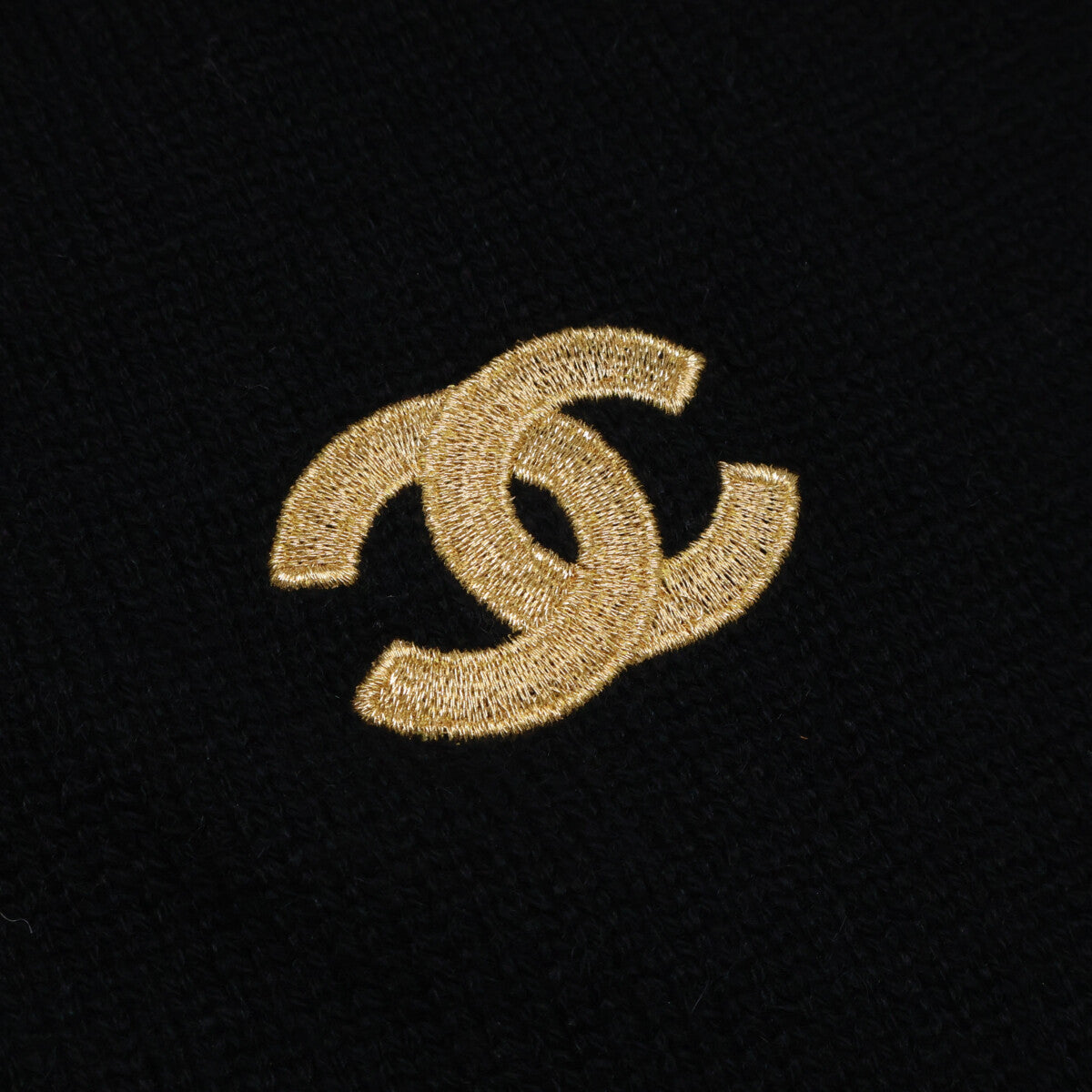 CHANEL シャネル 【美品】クローバー ココマーク刺繍 カシミヤ マフラー