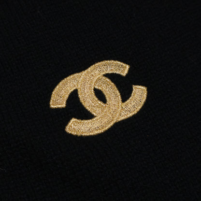 CHANEL シャネル 【美品】クローバー ココマーク刺繍 カシミヤ マフラー