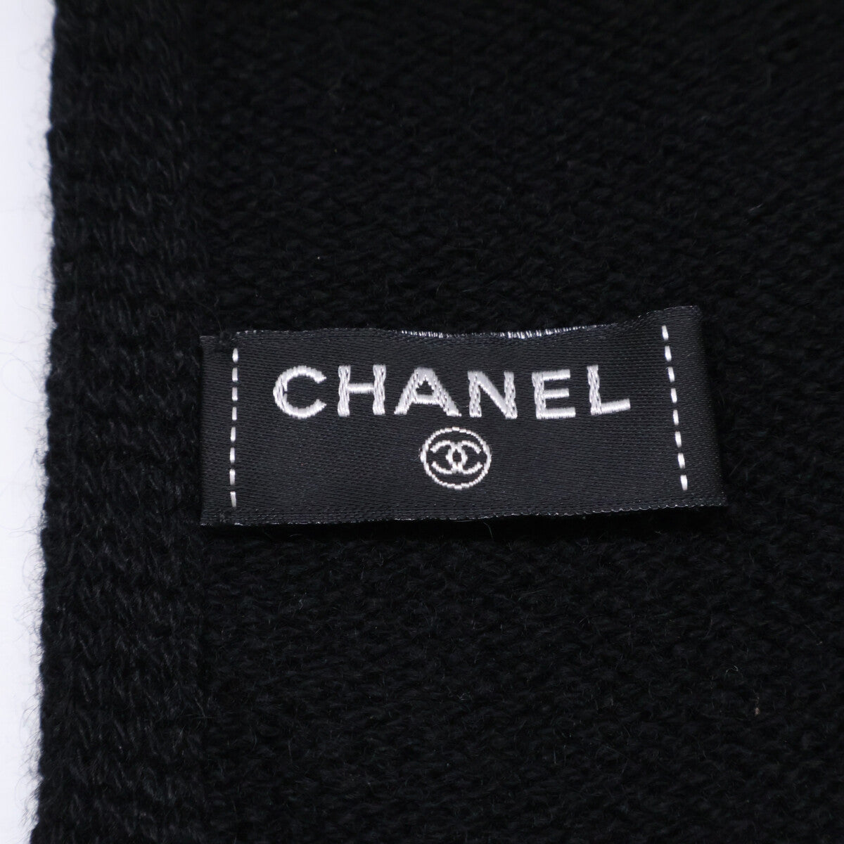 CHANEL シャネル 【美品】クローバー ココマーク刺繍 カシミヤ マフラー