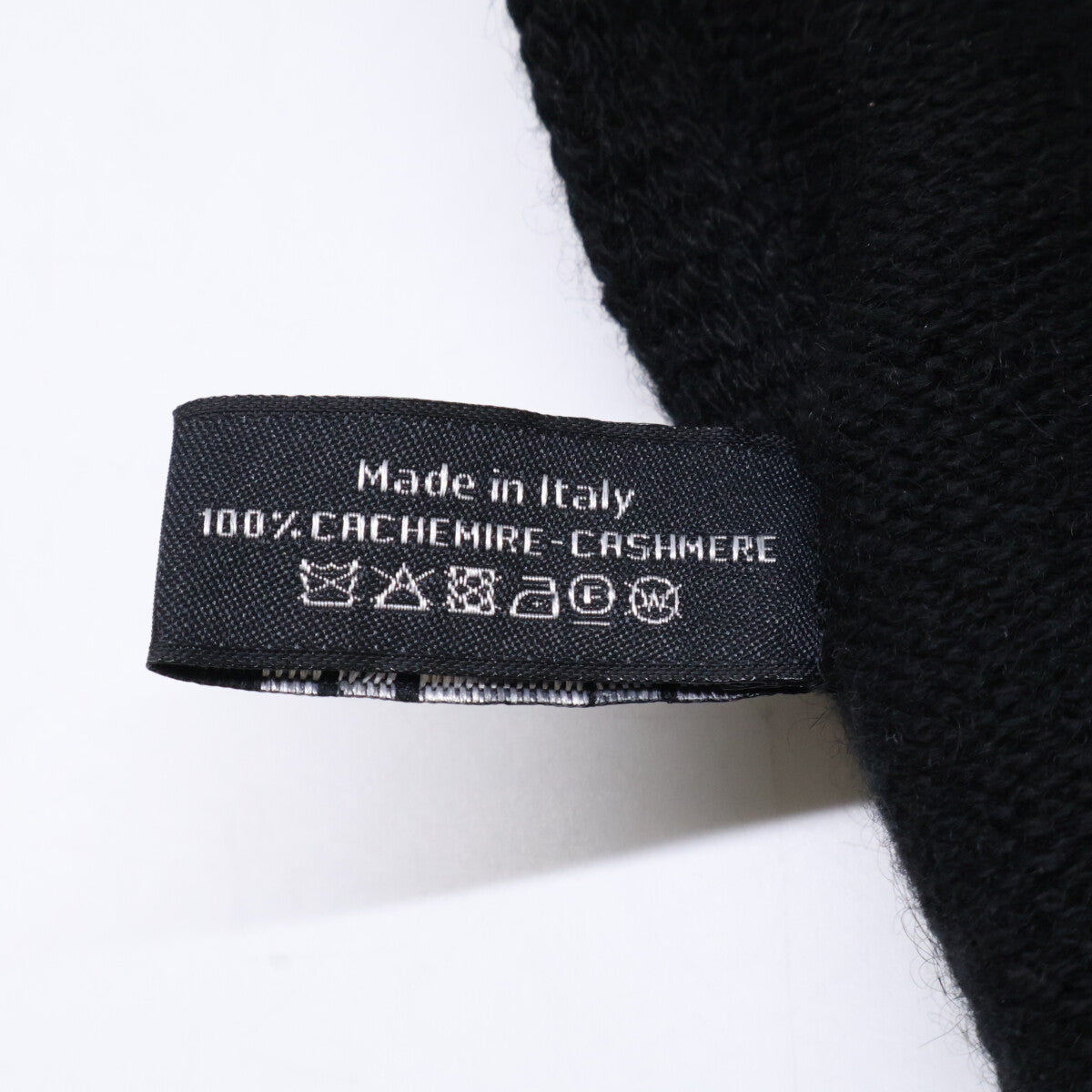 CHANEL シャネル 【美品】クローバー ココマーク刺繍 カシミヤ マフラー