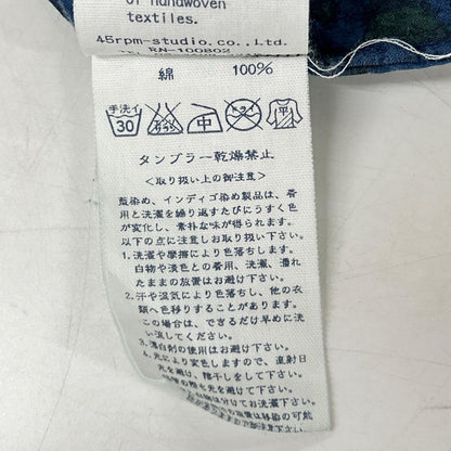 45R フォーティファイブ アール 7053056 インドカディ 藍染 ノースリーブカットソー トップス