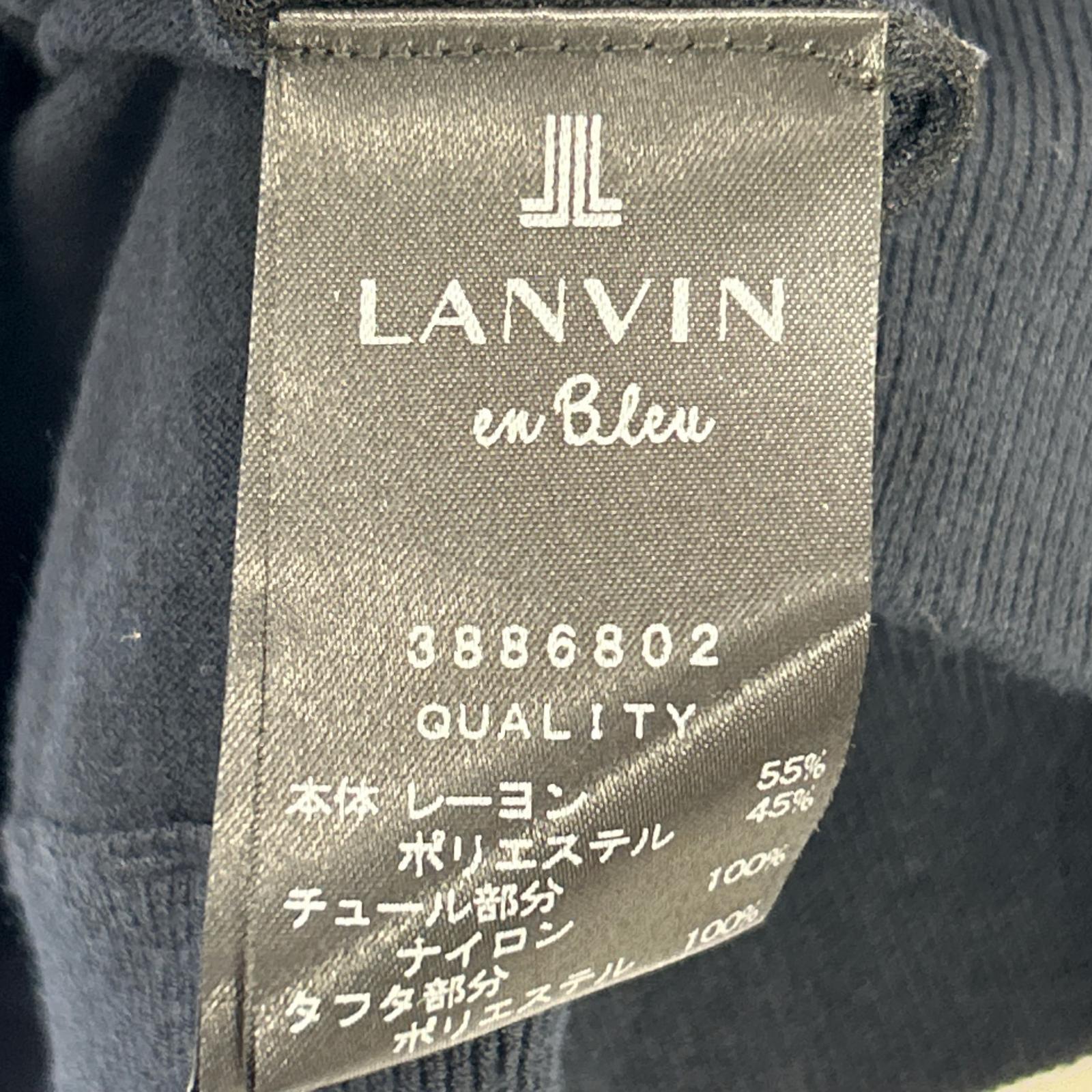 LANVIN ランバン ネイビー 3886802 フリル ビジュー付き カーディガン トップス