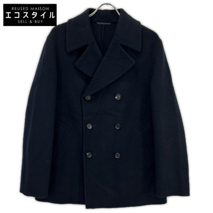 BARNEYS NEWYORK 巴尼斯纽约 2180882 海军蓝 羊毛 粗呢大衣 外套 46