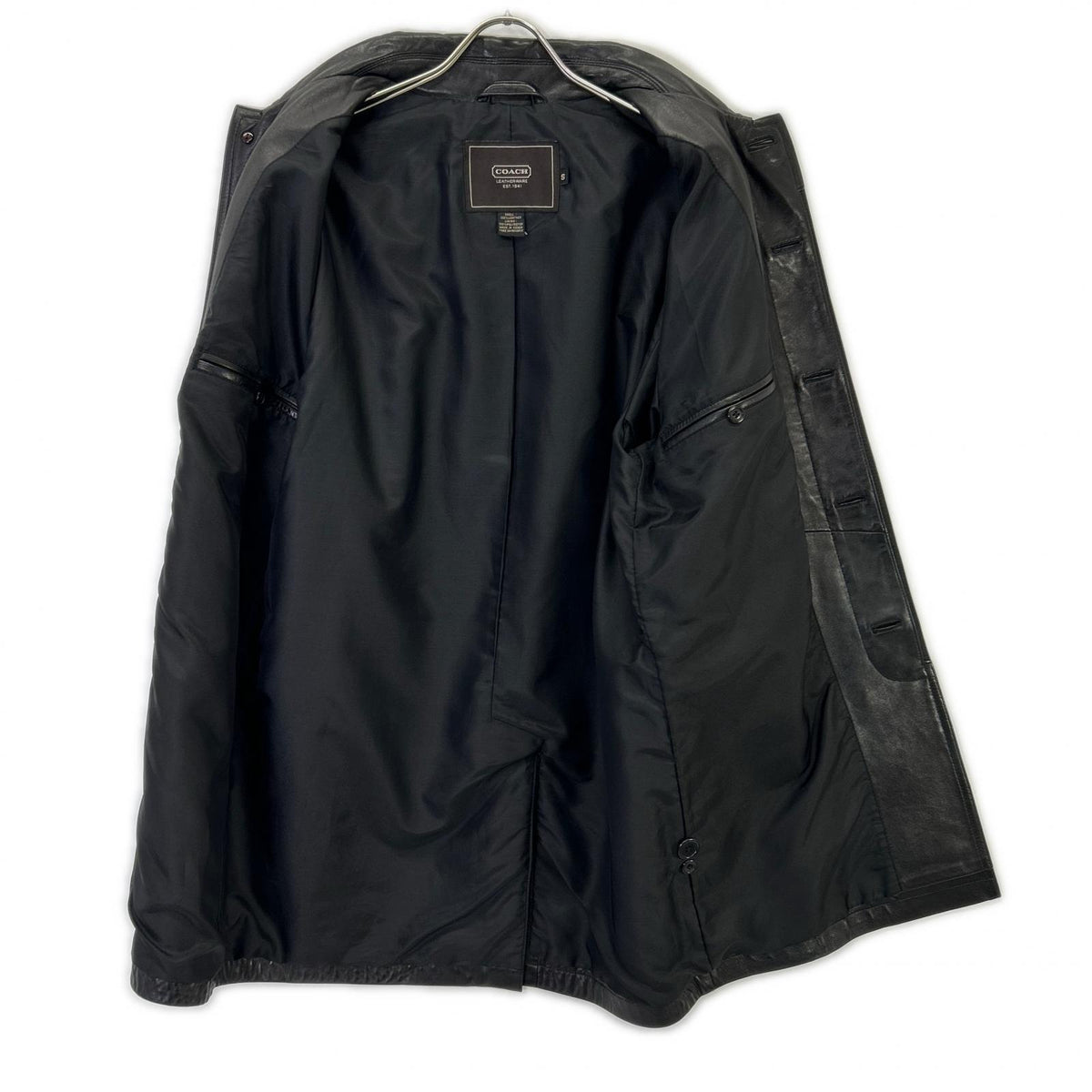 COACH Coach Black Leather Coat