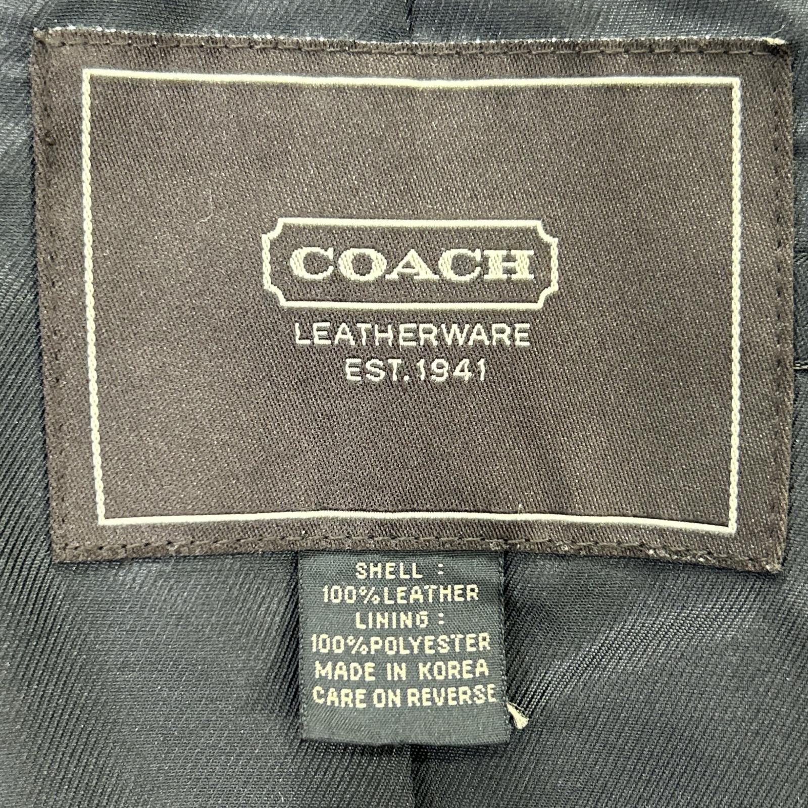 COACH コーチ ブラック レザーコート ジャケット