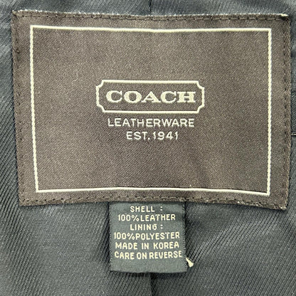 COACH コーチ ブラック レザーコート ジャケット