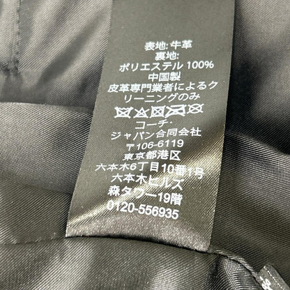COACH コーチ F86594 ブラック 牛革 レザー シングルライダースジャケット ジャケット