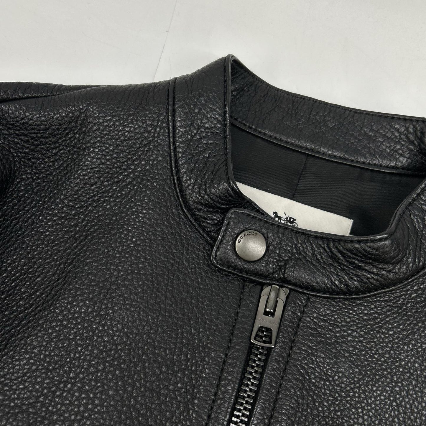 COACH コーチ F86594 ブラック 牛革 レザー シングルライダースジャケット ジャケット