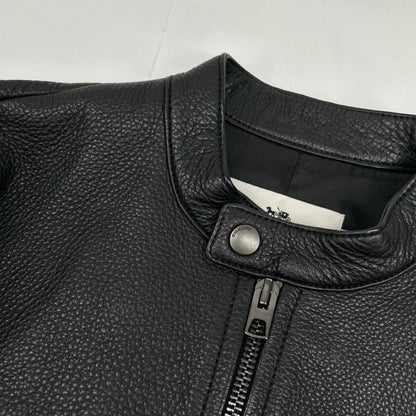 COACH コーチ F86594 ブラック 牛革 レザー シングルライダースジャケット ジャケット