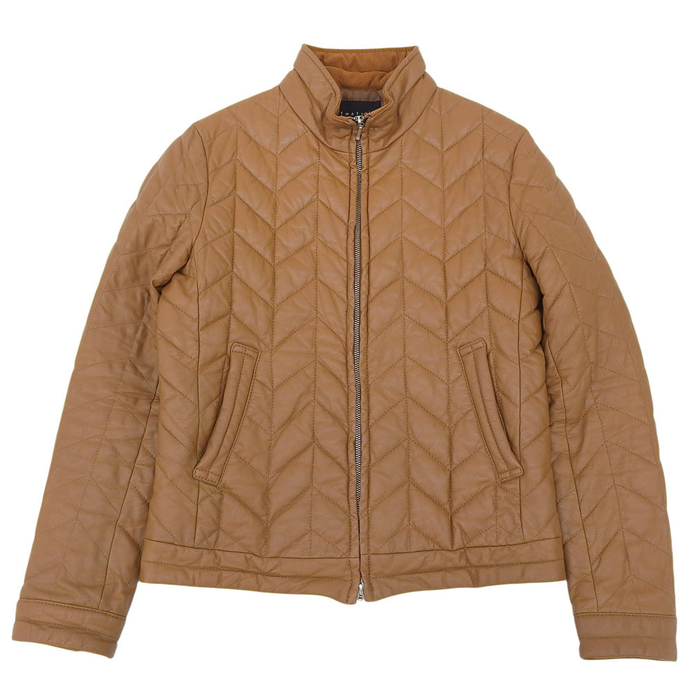 ESTNATION エストネーション キルティング ゴートレザー ライダース ジャケット アウター メンズ ブラウン M 22-200-08-090088 ジャケット