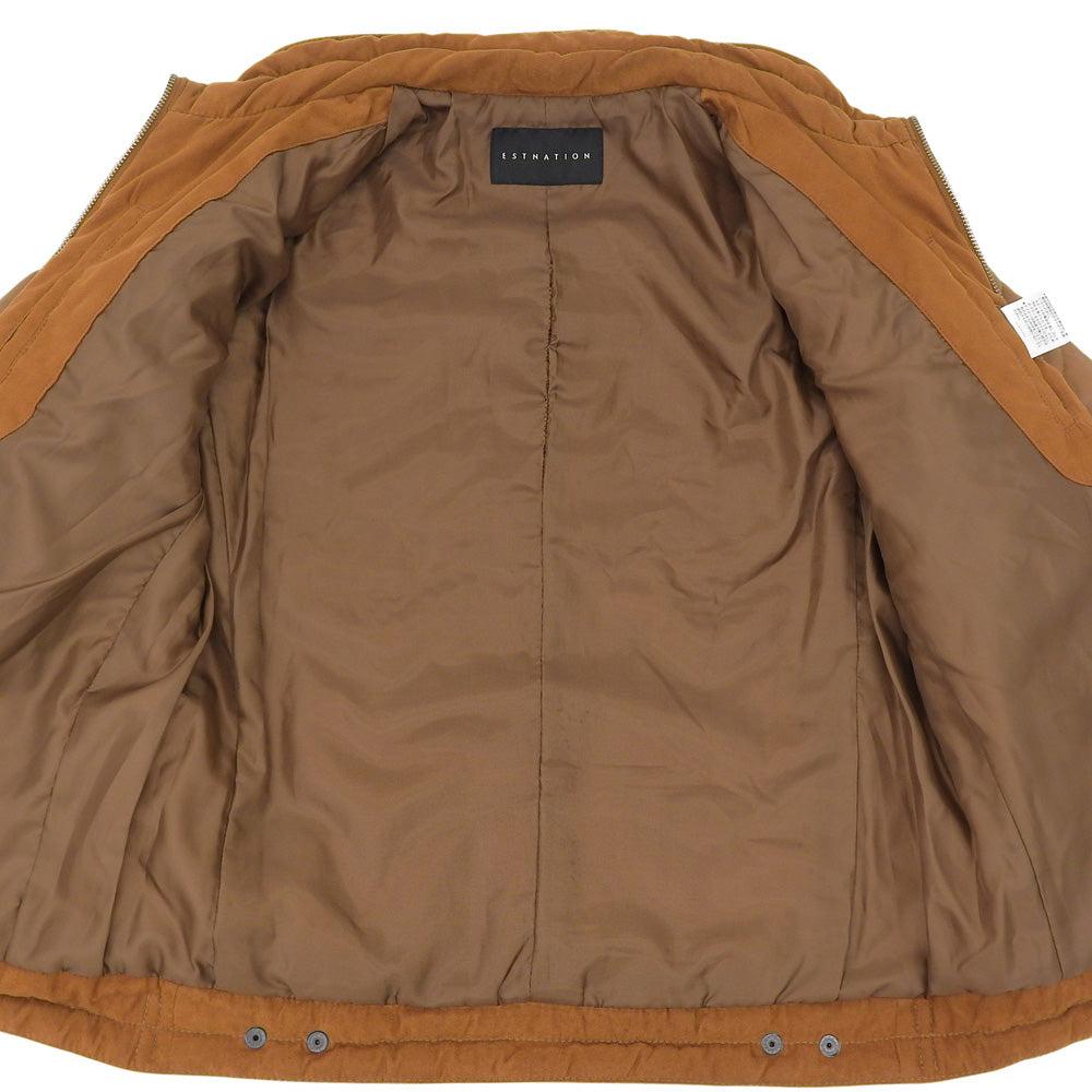 ESTNATION エストネーション キルティング ゴートレザー ライダース ジャケット アウター メンズ ブラウン M 22-200-08-090088 ジャケット