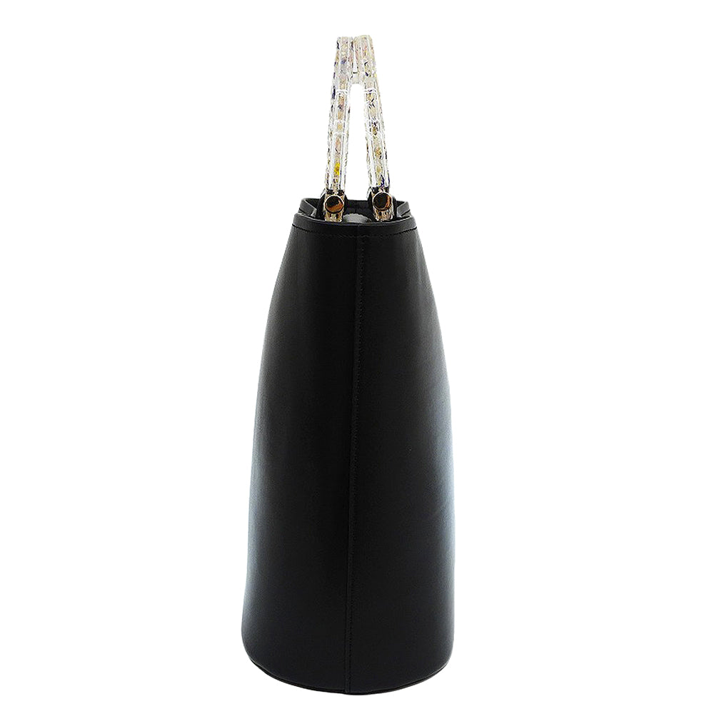 ANEVER アンエバー 新品同様 LUPINUS レザー 2WAY バケットバッグ ハンドバッグ レディース ブラック B0AZIM0103 ハンドバッグ