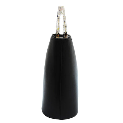 ANEVER アンエバー 新品同様 LUPINUS レザー 2WAY バケットバッグ ハンドバッグ レディース ブラック B0AZIM0103 ハンドバッグ