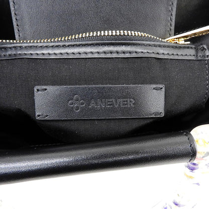 ANEVER アンエバー 新品同様 LUPINUS レザー 2WAY バケットバッグ ハンドバッグ レディース ブラック B0AZIM0103 ハンドバッグ