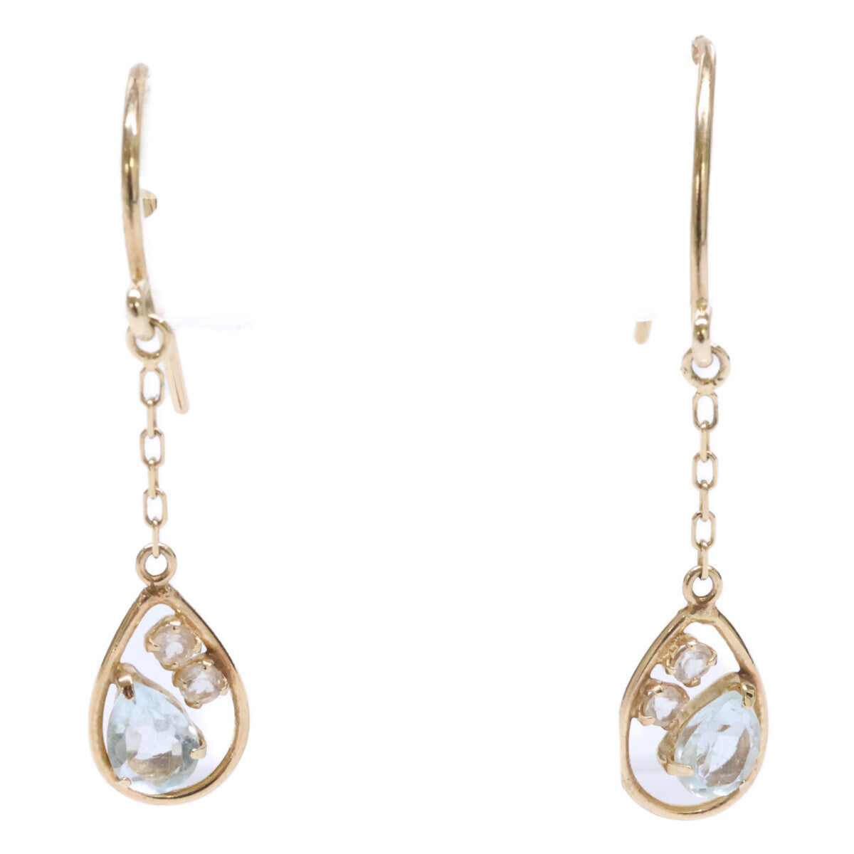 [Beautiful] EAU DOUCE 4℃ 141436153017 K10 Blue Topaz Quartz Teardrop Earrings for Women