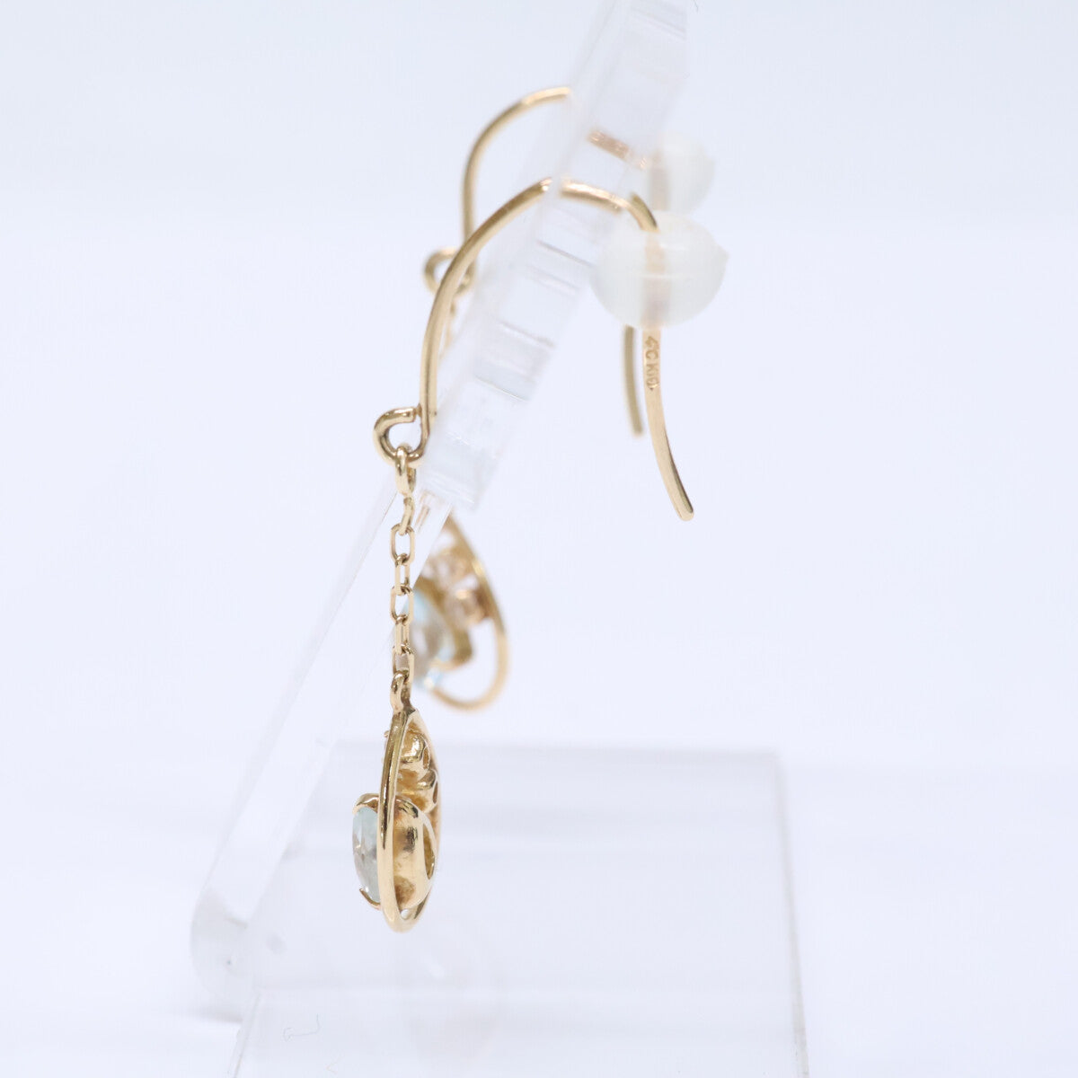 [Beautiful] EAU DOUCE 4℃ 141436153017 K10 Blue Topaz Quartz Teardrop Earrings for Women