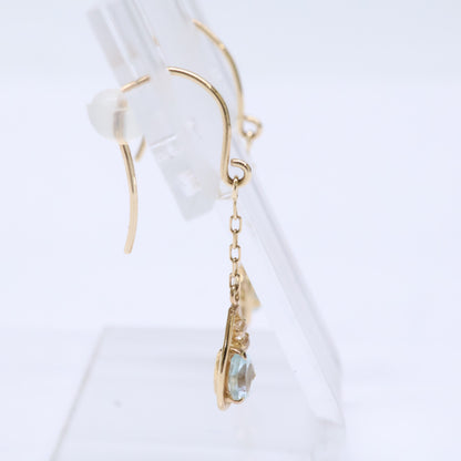 [Beautiful] EAU DOUCE 4℃ 141436153017 K10 Blue Topaz Quartz Teardrop Earrings for Women