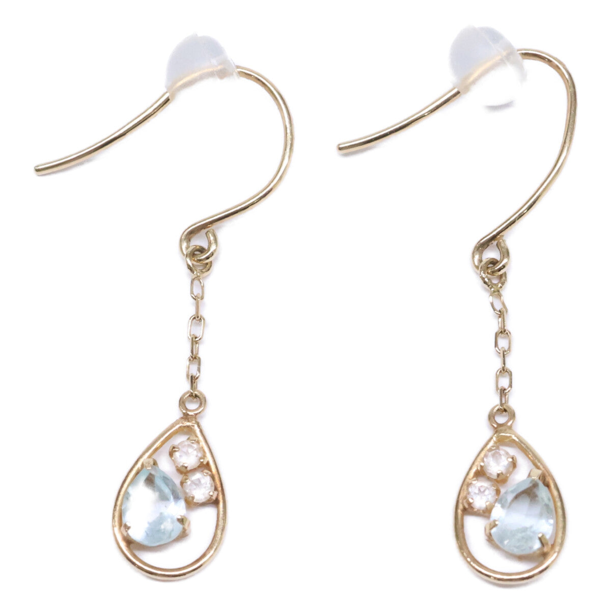 [Beautiful] EAU DOUCE 4℃ 141436153017 K10 Blue Topaz Quartz Teardrop Earrings for Women