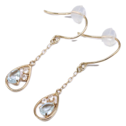 [Beautiful] EAU DOUCE 4℃ 141436153017 K10 Blue Topaz Quartz Teardrop Earrings for Women