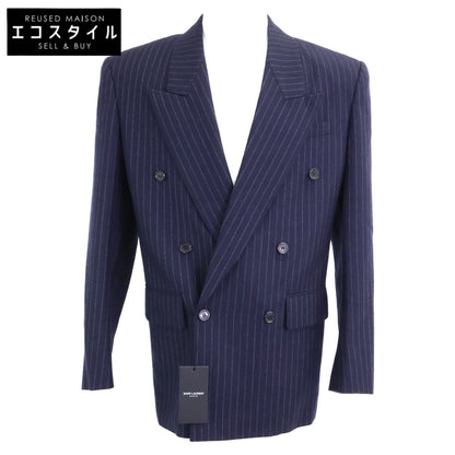SAINT LAURENT PARIS サンローランパリ 【新品同様/国内正規】786846 ストライプ ショルダーパット入り ピークドラペル ダブルジャケット ジャケット