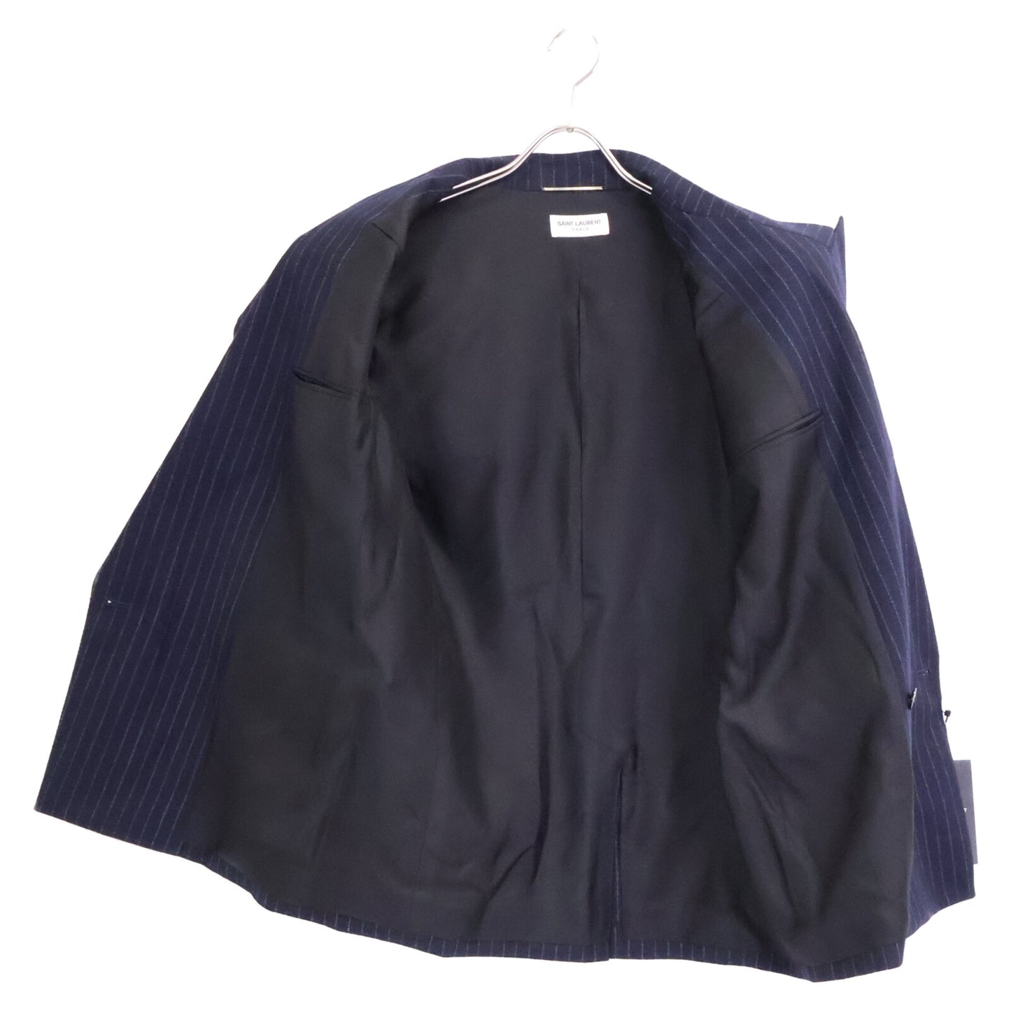 SAINT LAURENT PARIS サンローランパリ 【新品同様/国内正規】786846 ストライプ ショルダーパット入り ピークドラペル ダブルジャケット ジャケット