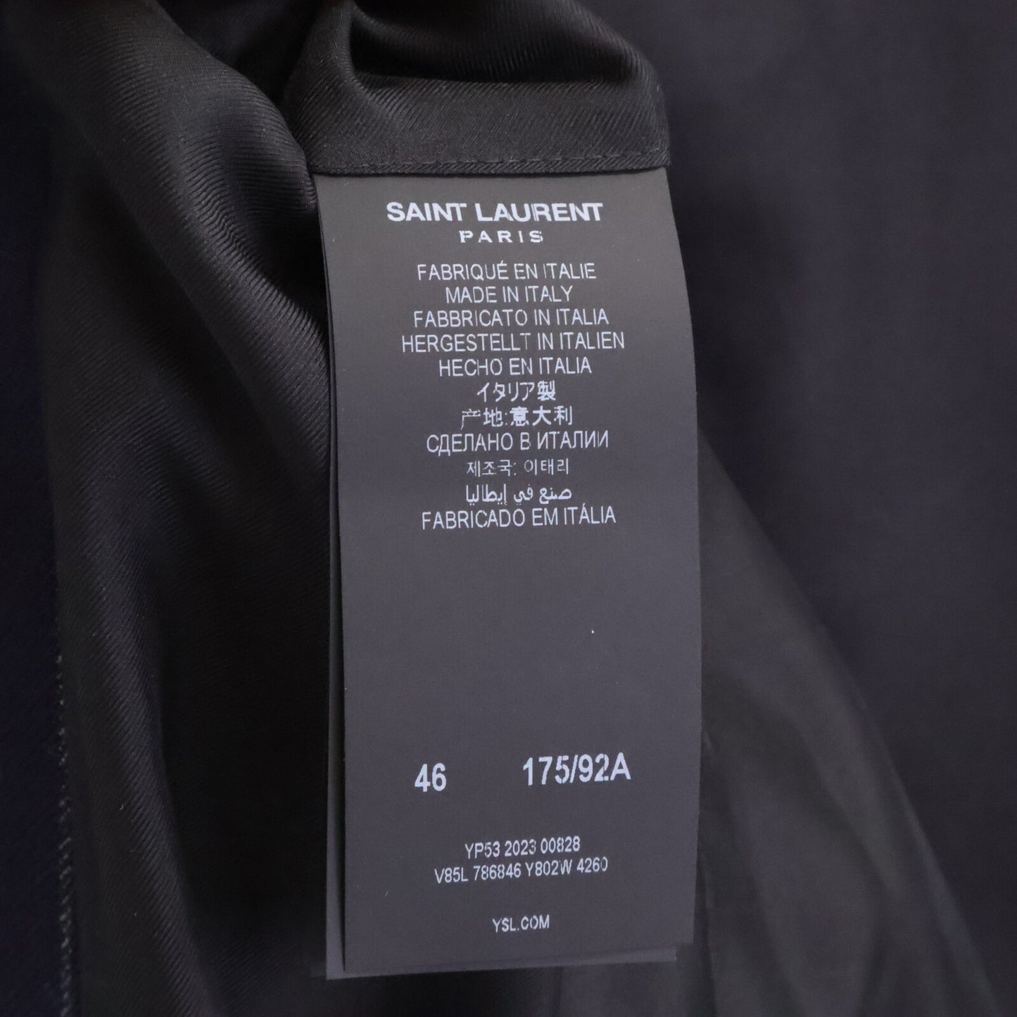 SAINT LAURENT PARIS サンローランパリ 【新品同様/国内正規】786846 ストライプ ショルダーパット入り ピークドラペル ダブルジャケット ジャケット