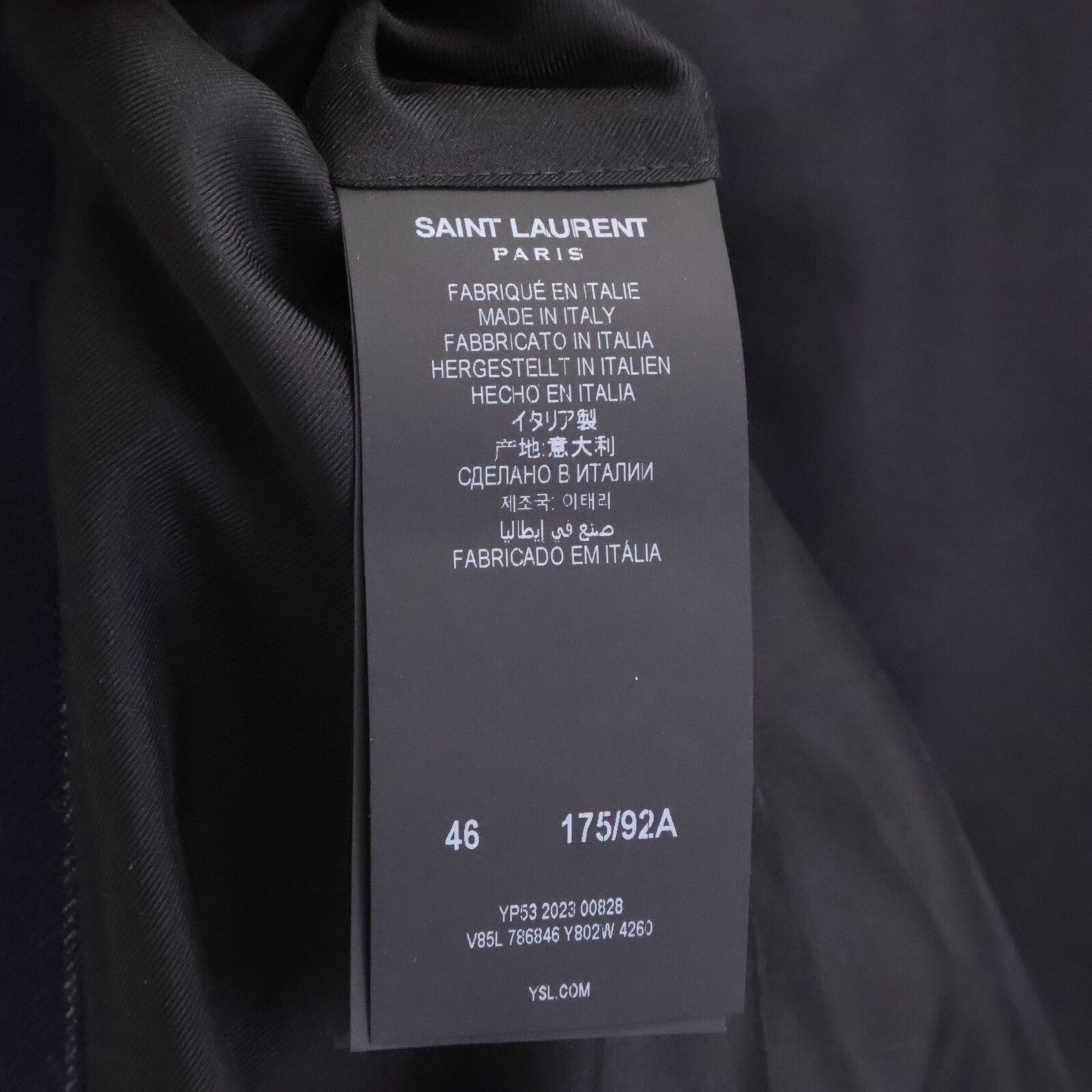 SAINT LAURENT PARIS サンローランパリ 【新品同様/国内正規】786846 ストライプ ショルダーパット入り ピークドラペル ダブルジャケット ジャケット