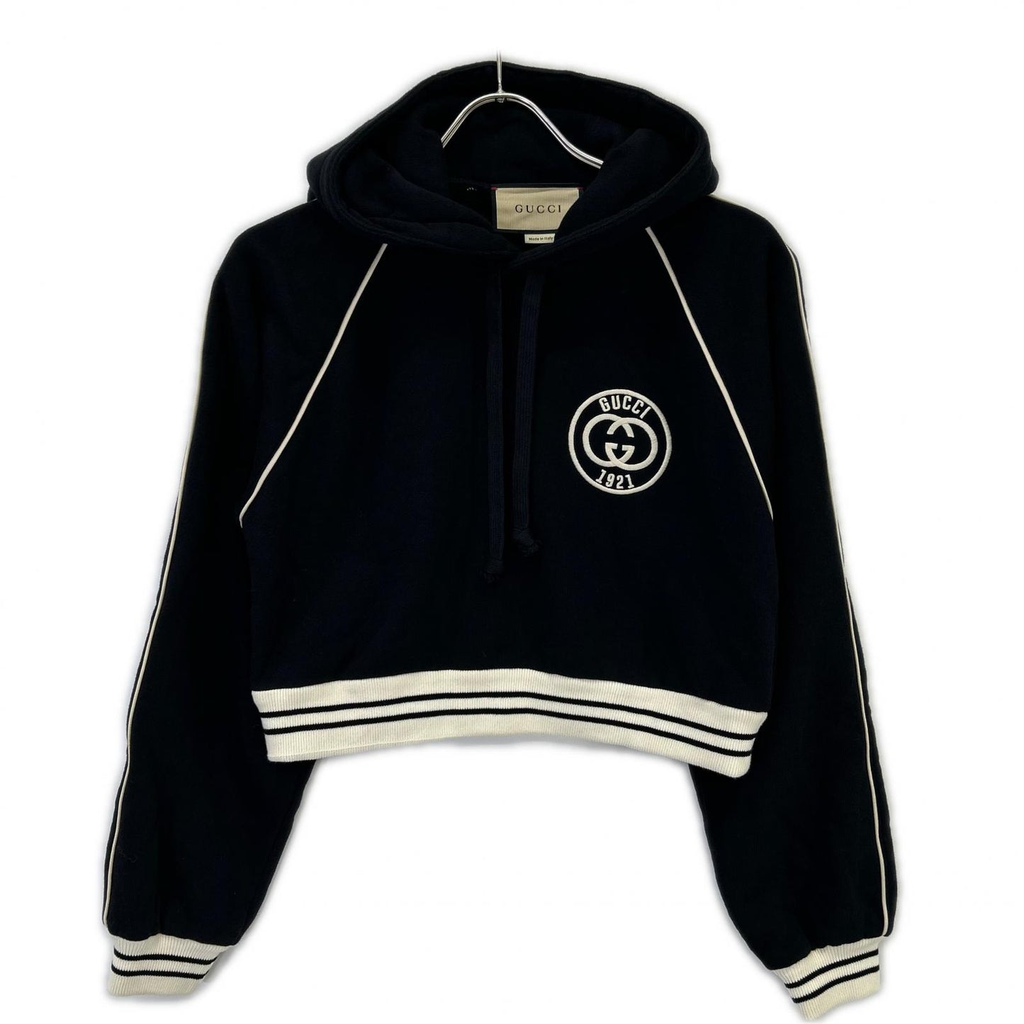 GUCCI グッチ ブラック 756592 コットンジジャージーフーデットスウェットシャツ トップス