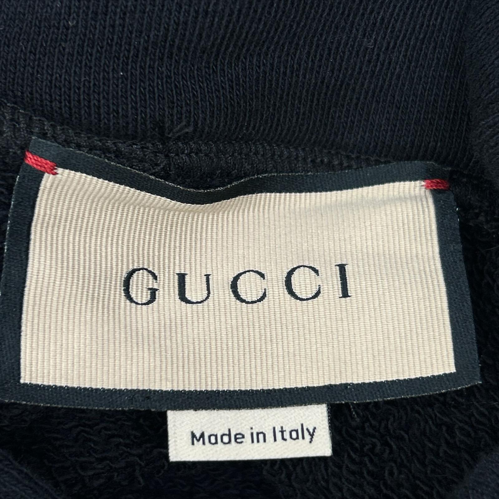 GUCCI グッチ ブラック 756592 コットンジジャージーフーデットスウェットシャツ トップス