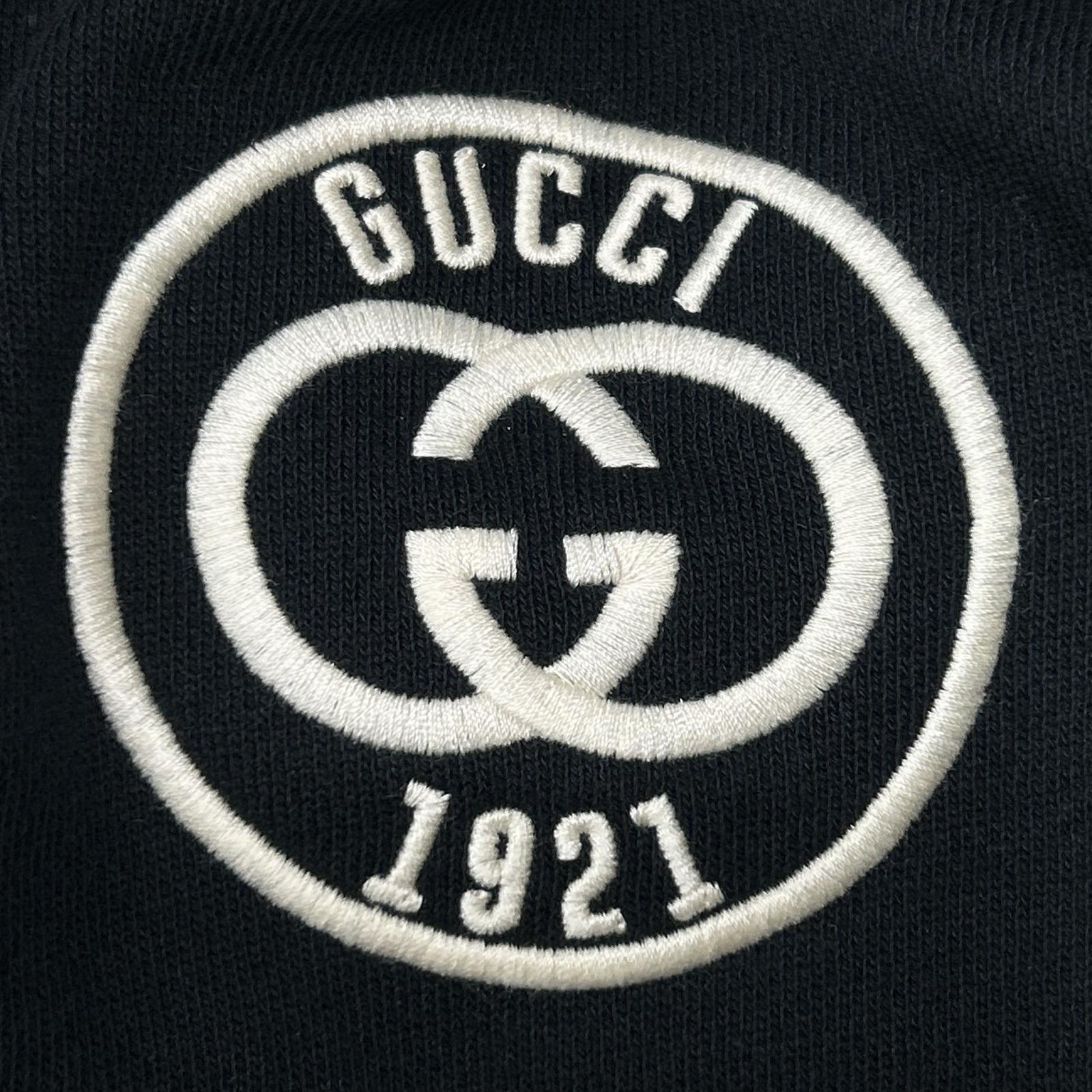 GUCCI グッチ ブラック 756592 コットンジジャージーフーデットスウェットシャツ トップス