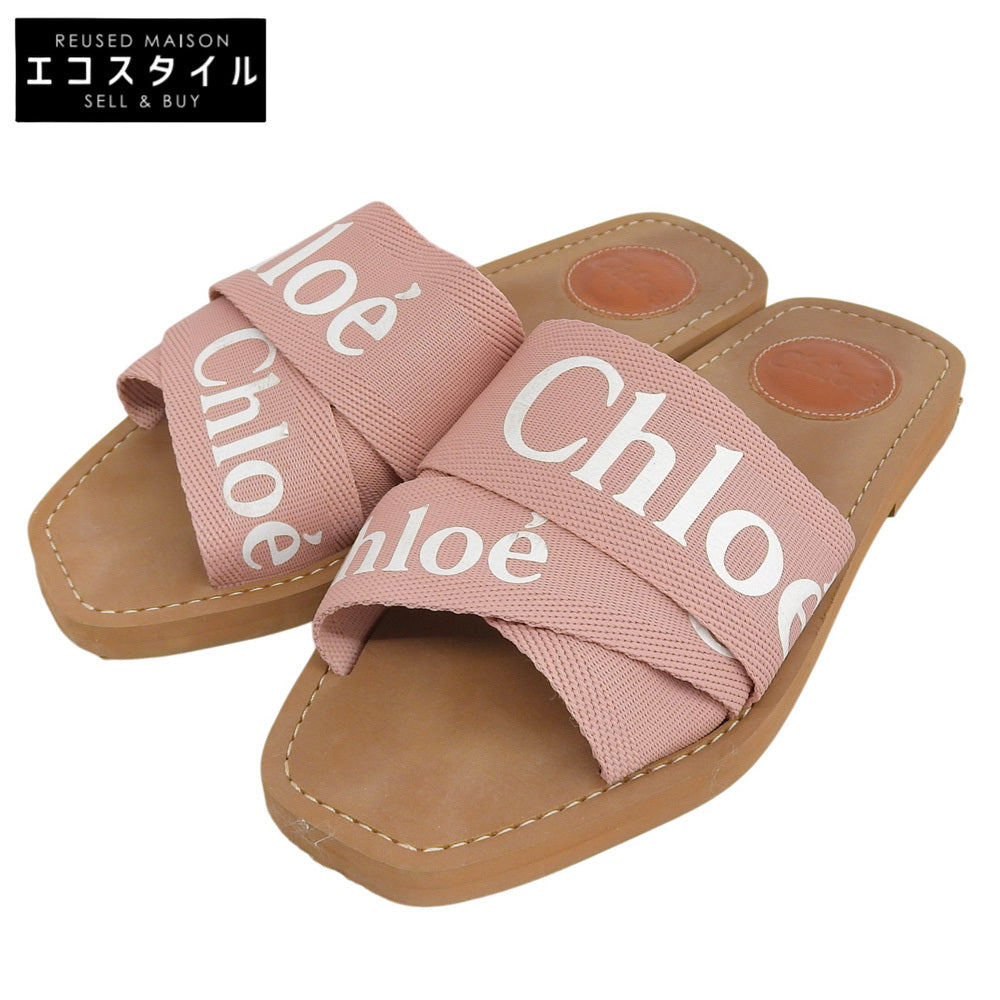 CHLOE クロエ ウッディ フラットサンダル レディース ピンク 35 シューズ 35