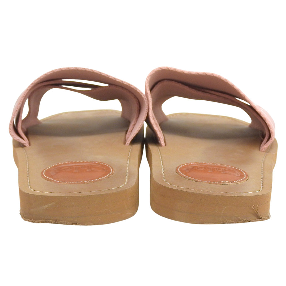 CHLOE クロエ ウッディ フラットサンダル レディース ピンク 35 シューズ 35