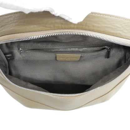 PELLE MORBIDA ペッレモルビダ 美品 シュリンクレザー ショルダーバッグ レディース ベージュ MB057 ショルダーバッグ