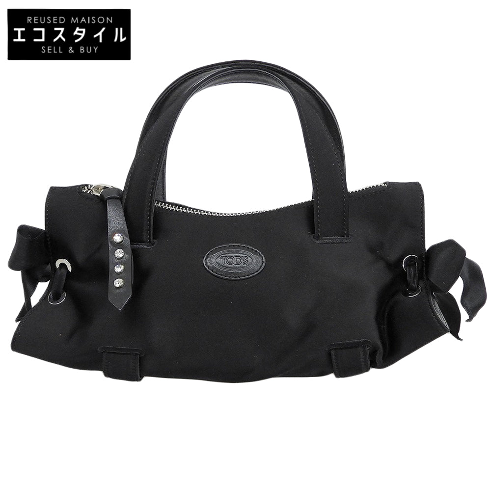 TOD'S トッズ サイドリボン ミニハンドバッグ レディース ブラック ハンドバッグ