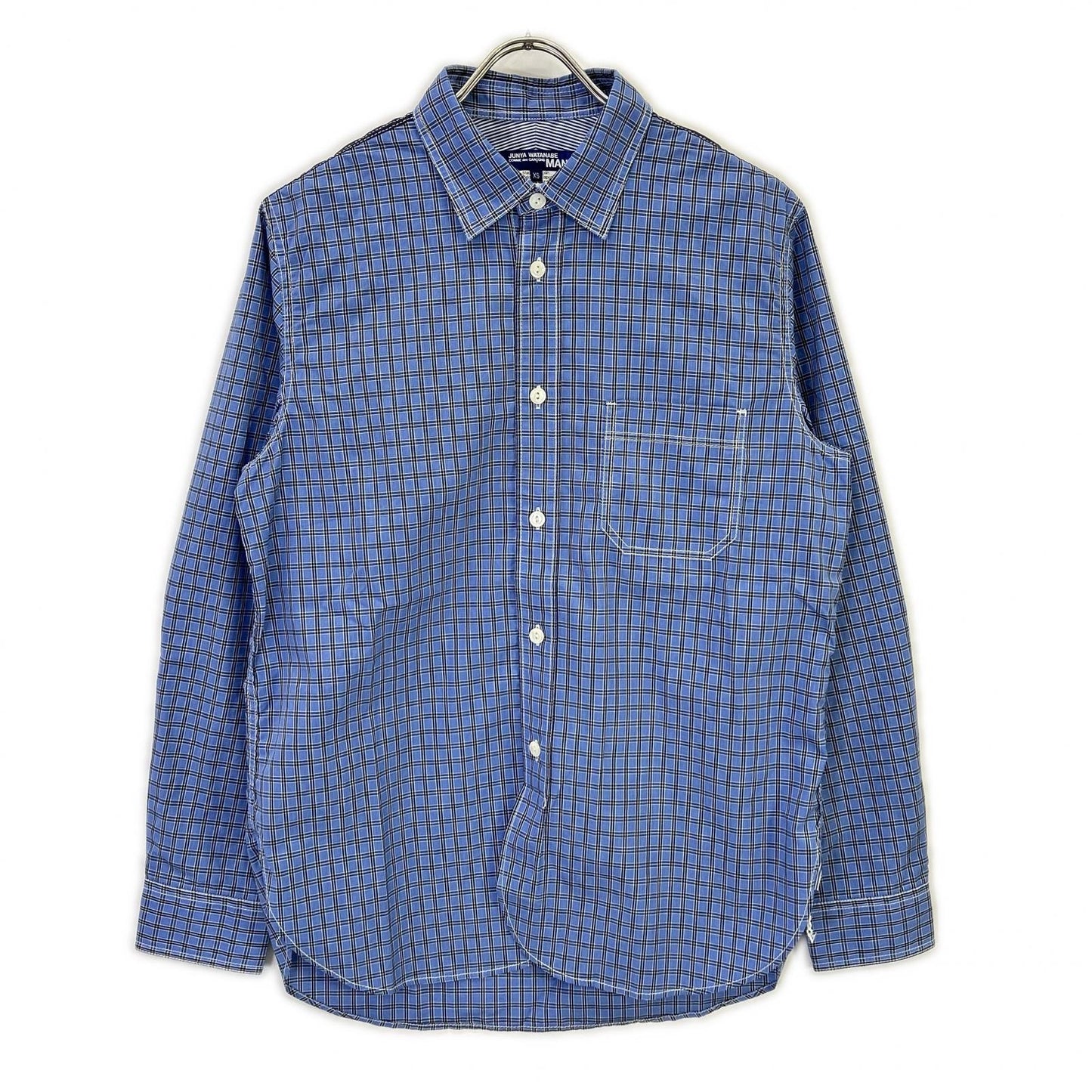 JUNYA WATANABE MAN 渡边淳弥男士 【美品】AD2020 WF-B017 格纹拼色肘部补丁长袖衬衫 上衣