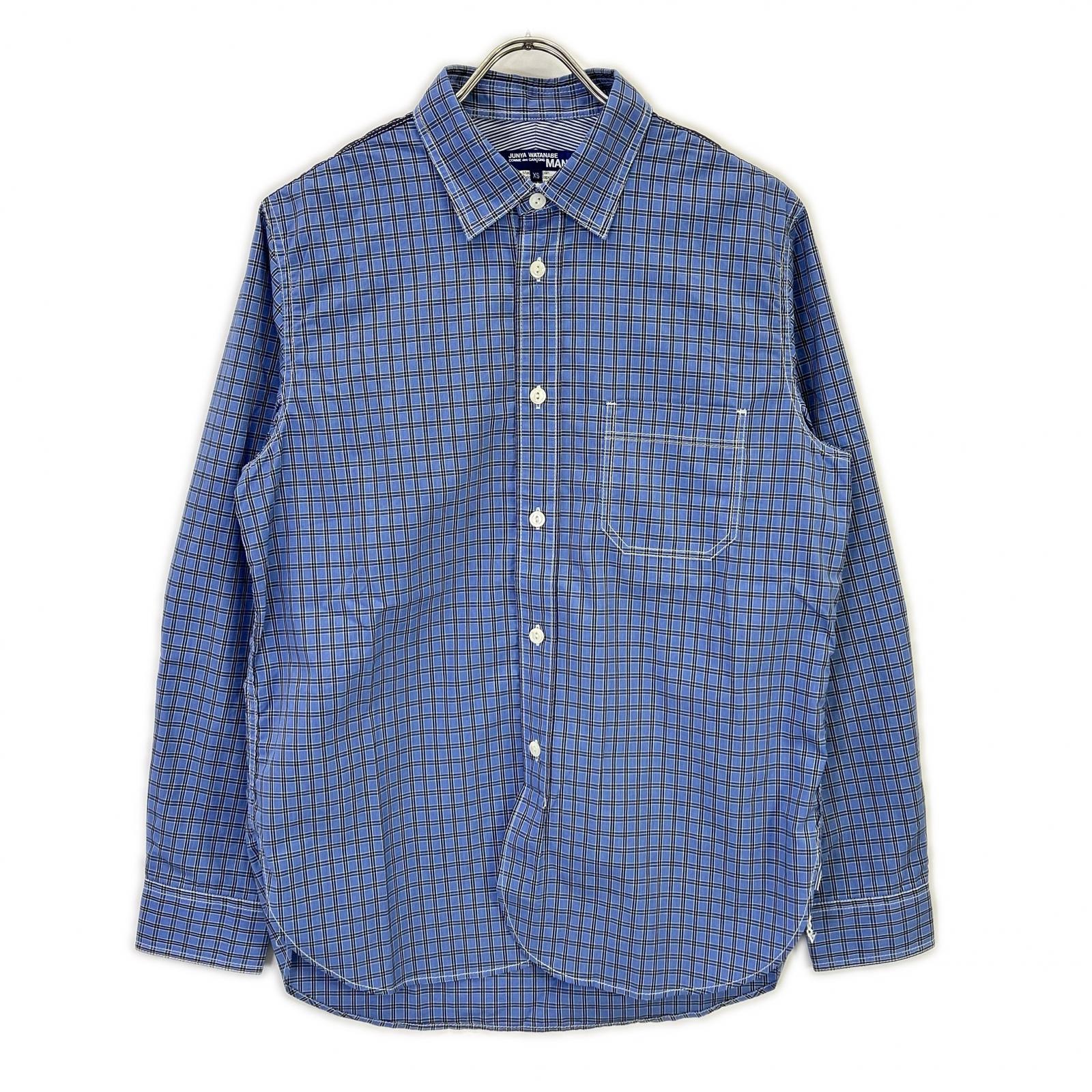 JUNYA WATANABE MAN 渡边淳弥男士 【美品】AD2020 WF-B017 格纹拼色肘部补丁长袖衬衫 上衣