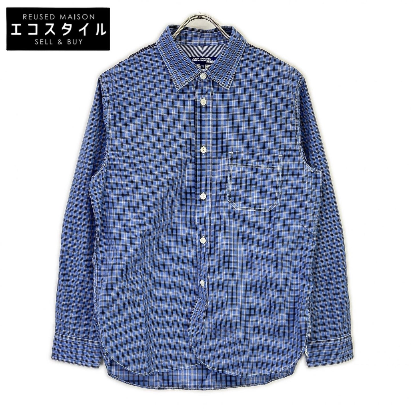 JUNYA WATANABE MAN 渡边淳弥男士 【美品】AD2020 WF-B017 格纹拼色肘部补丁长袖衬衫 上衣