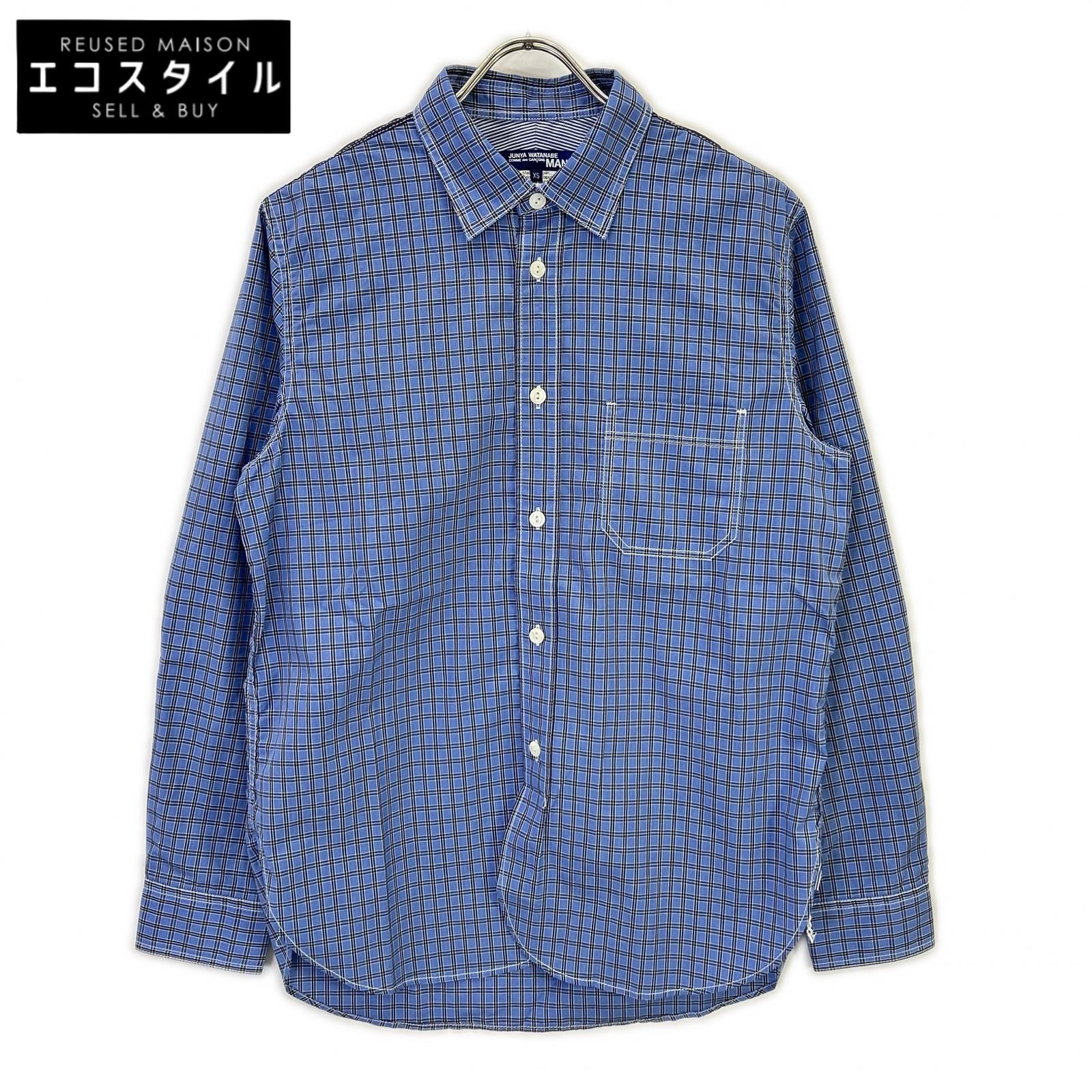 JUNYA WATANABE MAN 渡边淳弥男士 【美品】AD2020 WF-B017 格纹拼色肘部补丁长袖衬衫 上衣
