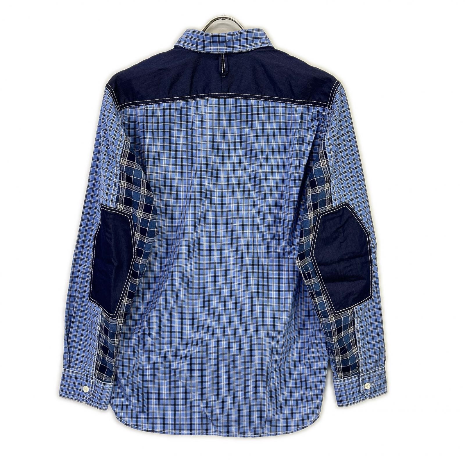 JUNYA WATANABE MAN 渡边淳弥男士 【美品】AD2020 WF-B017 格纹拼色肘部补丁长袖衬衫 上衣