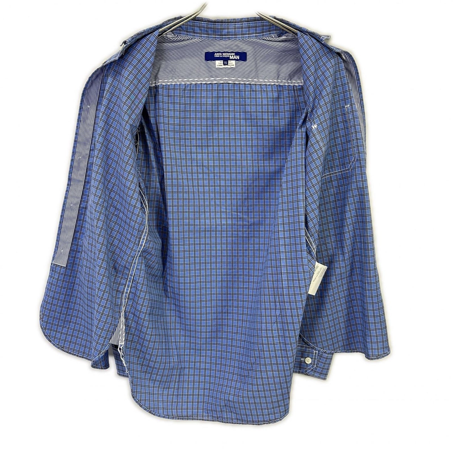 JUNYA WATANABE MAN 渡边淳弥男士 【美品】AD2020 WF-B017 格纹拼色肘部补丁长袖衬衫 上衣