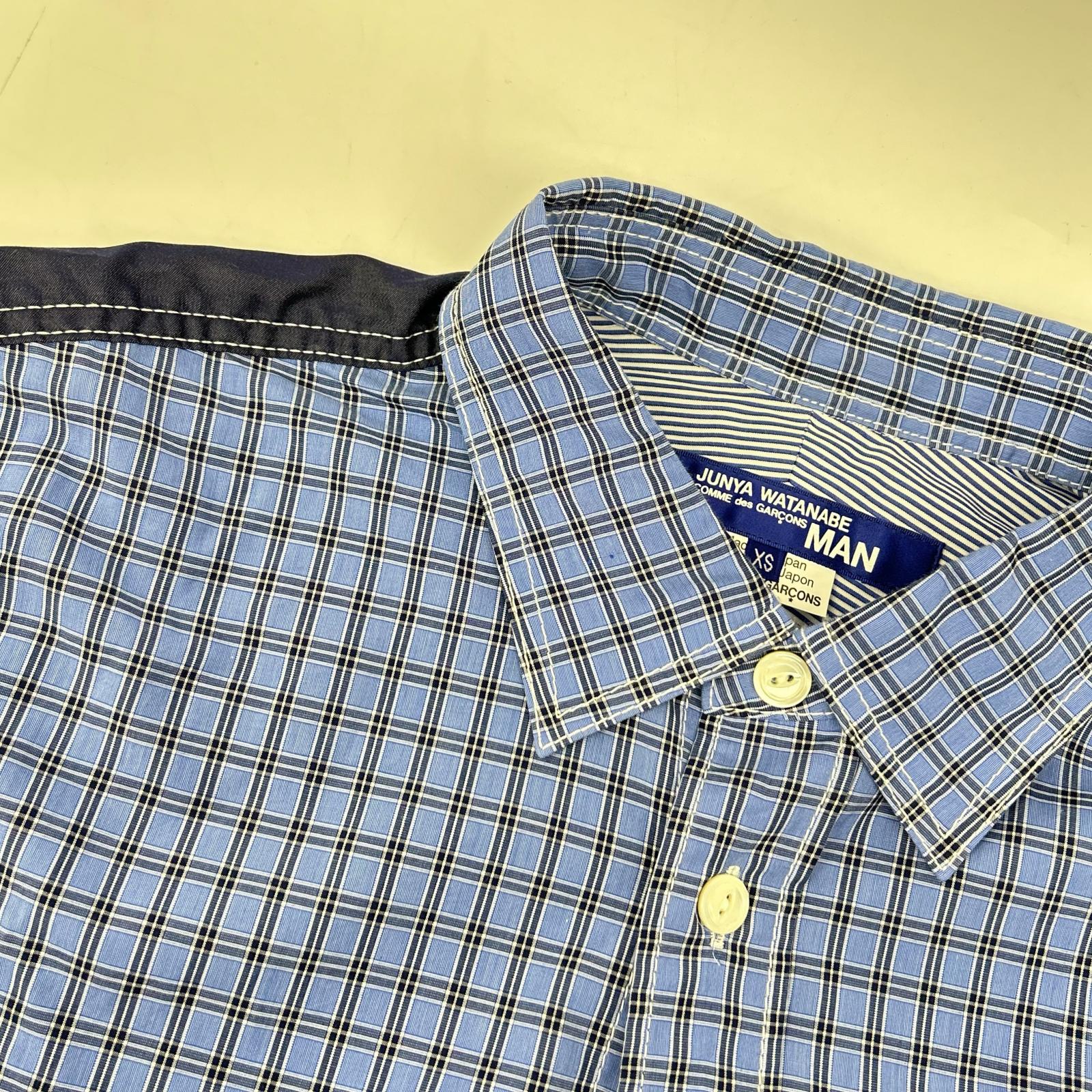 JUNYA WATANABE MAN 渡边淳弥男士 【美品】AD2020 WF-B017 格纹拼色肘部补丁长袖衬衫 上衣