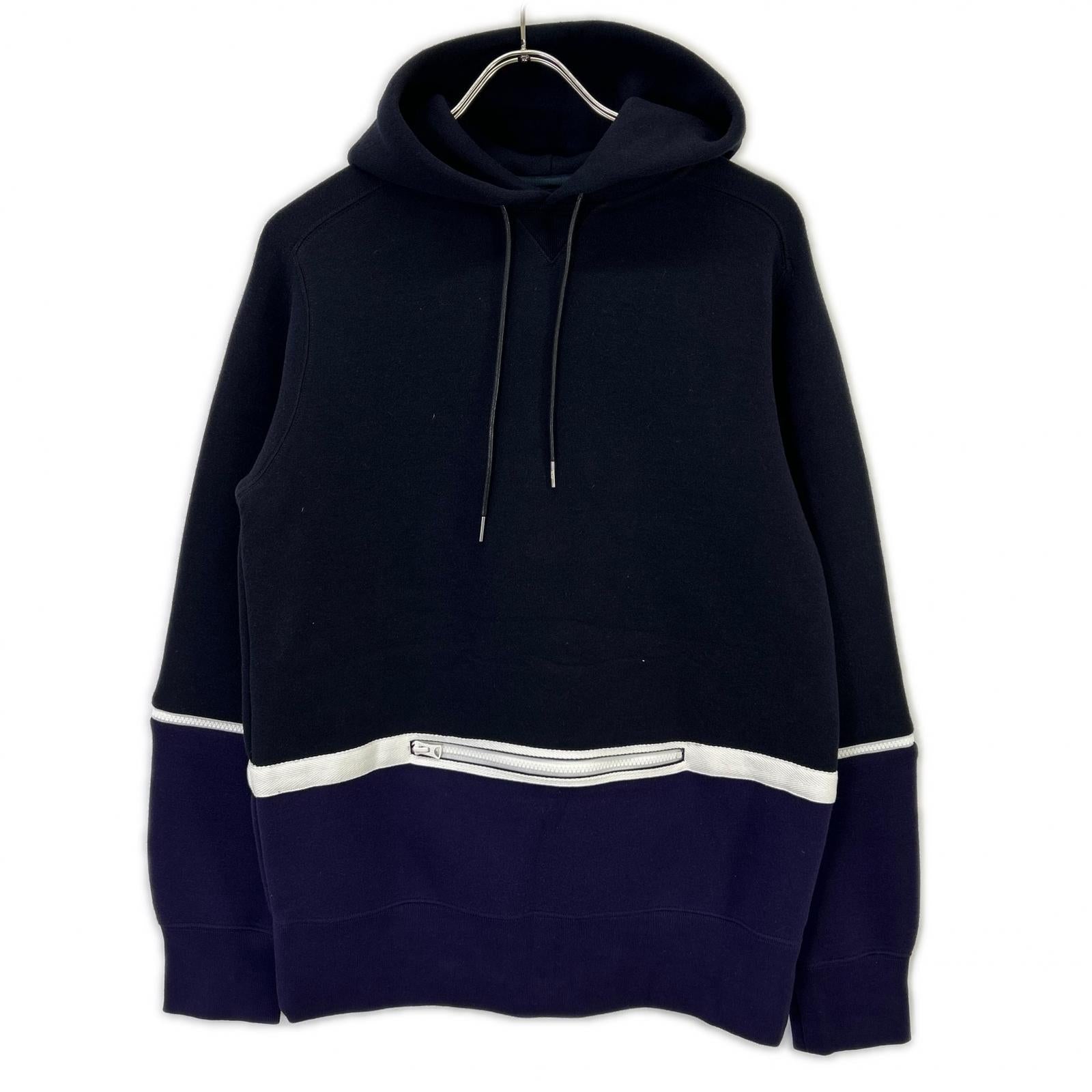 sacai サカイ 【美品】20-02409M デタッチャブルスリーブ2トーン プルオーバー パーカー トップス