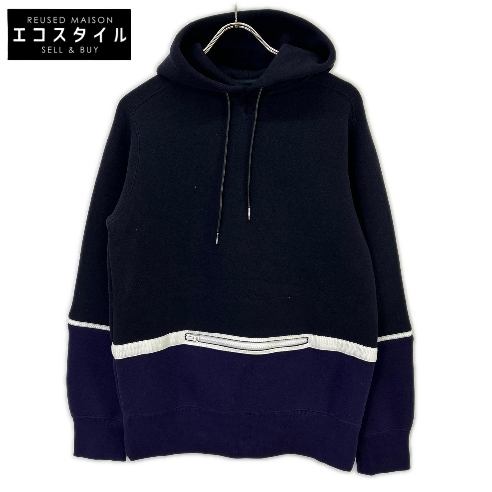 sacai サカイ 【美品】20-02409M デタッチャブルスリーブ2トーン プルオーバー パーカー トップス