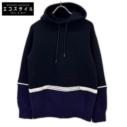 sacai サカイ 【美品】20-02409M デタッチャブルスリーブ2トーン プルオーバー パーカー トップス