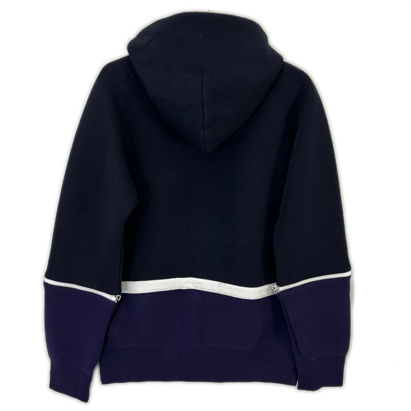 sacai サカイ 【美品】20-02409M デタッチャブルスリーブ2トーン プルオーバー パーカー トップス