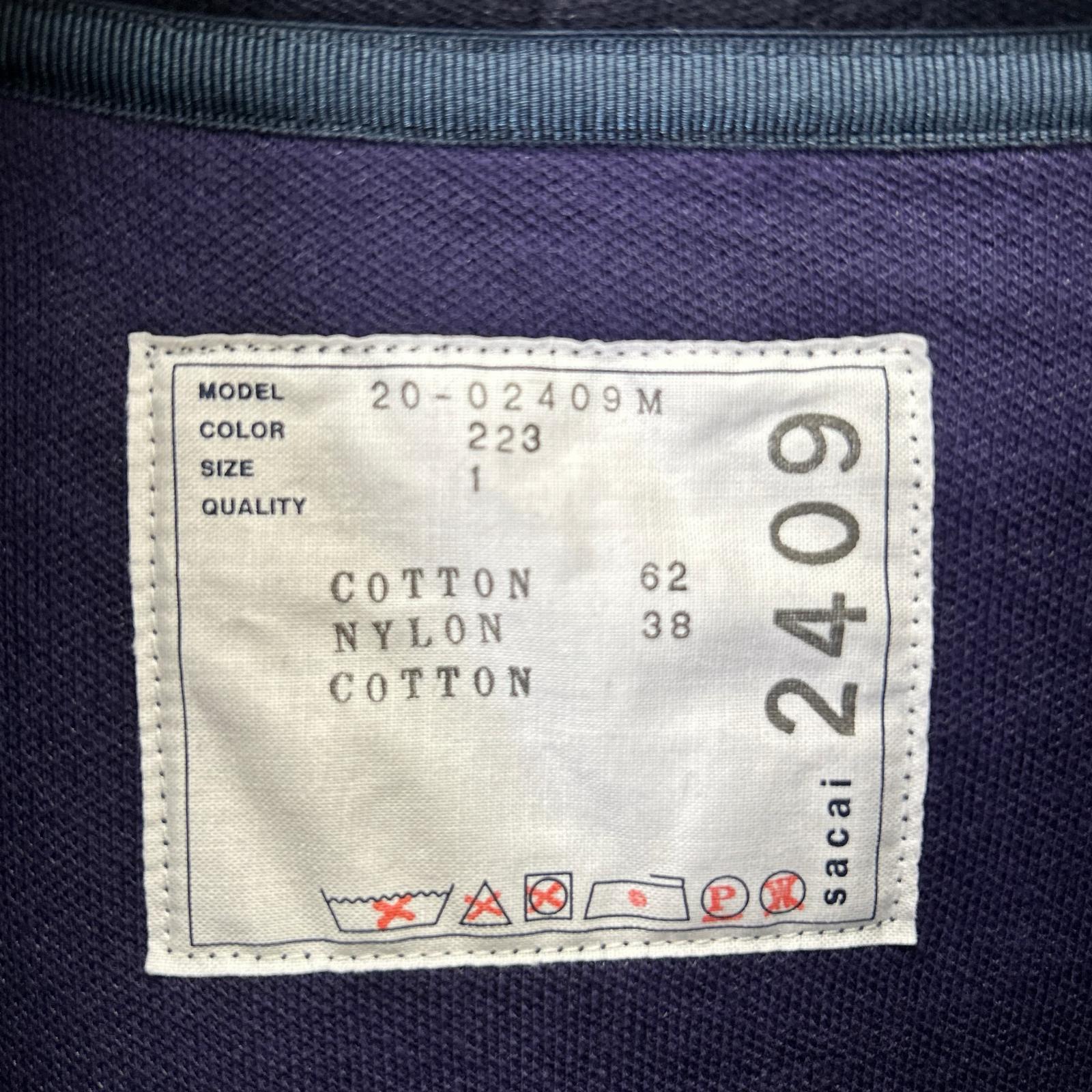 sacai サカイ 【美品】20-02409M デタッチャブルスリーブ2トーン プルオーバー パーカー トップス