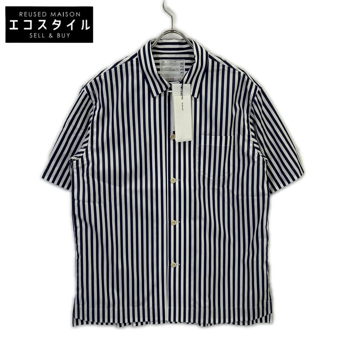 sacai サカイ 【新品同様/24年製】24-03328M ストライプ 半袖シャツ トップス