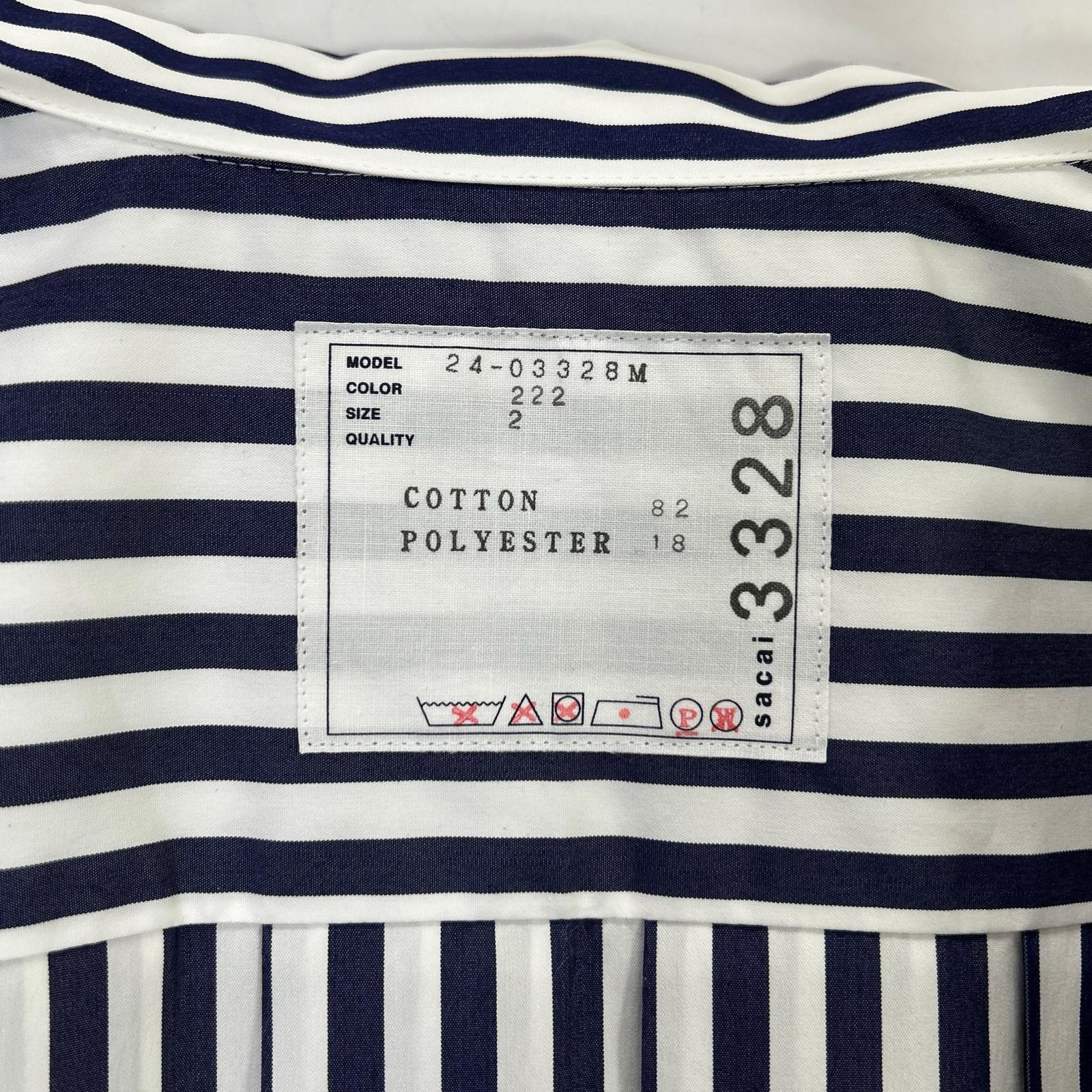 sacai サカイ 【新品同様/24年製】24-03328M ストライプ 半袖シャツ トップス